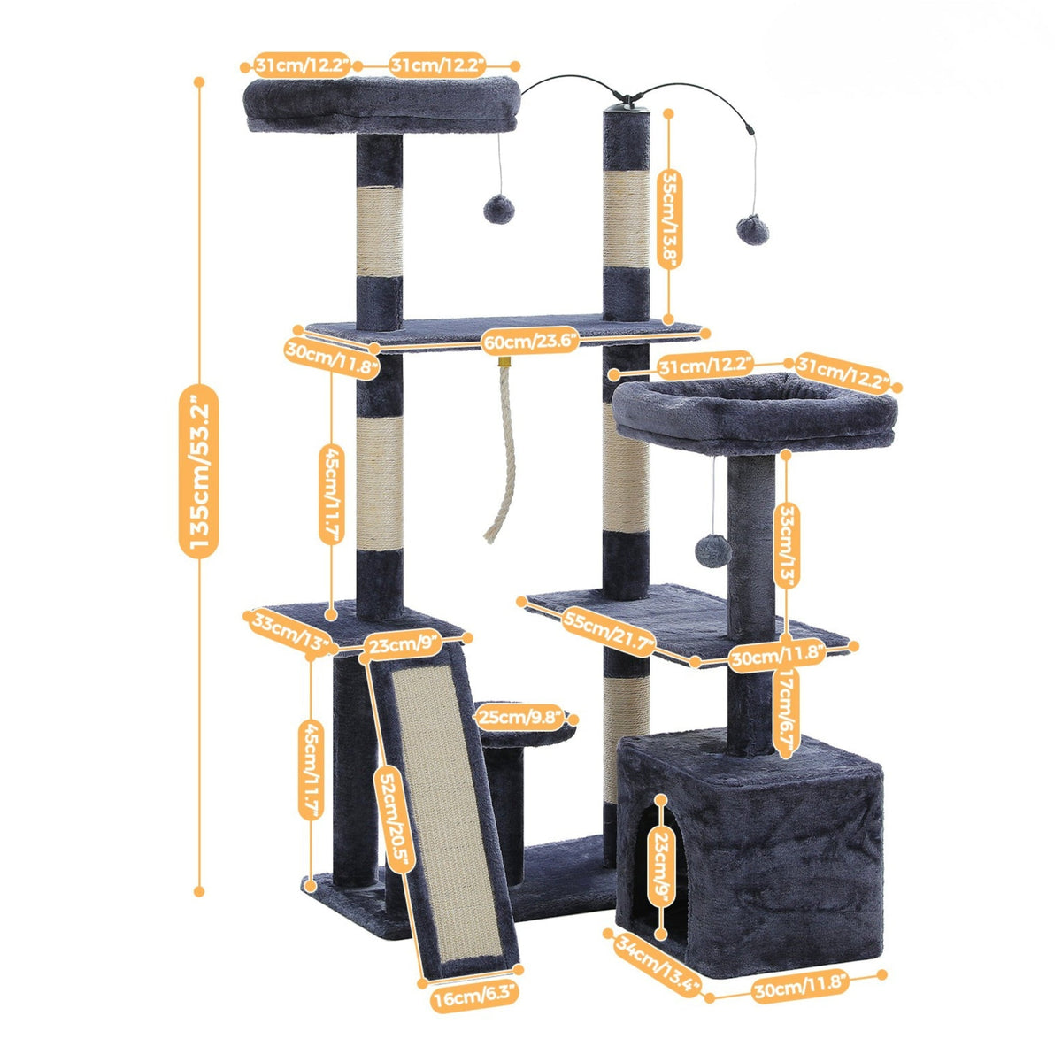 Arbre à chat d'angle grande taille