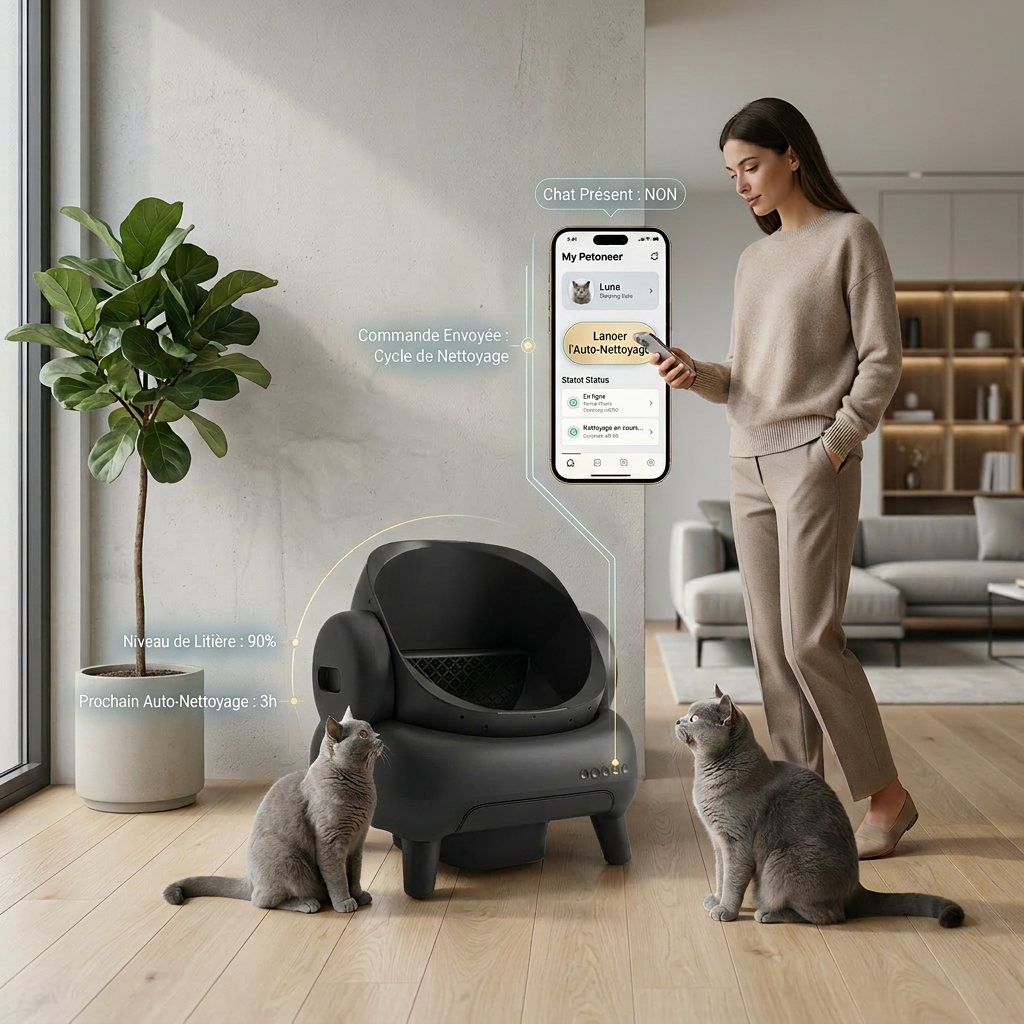 Litière automatique pour chat - le luxe