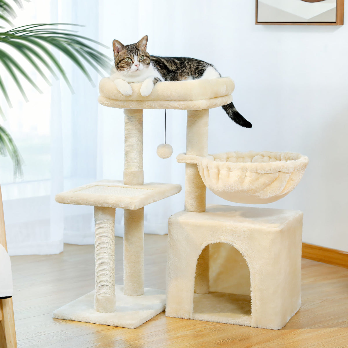 Arbre à chat petite taille beige