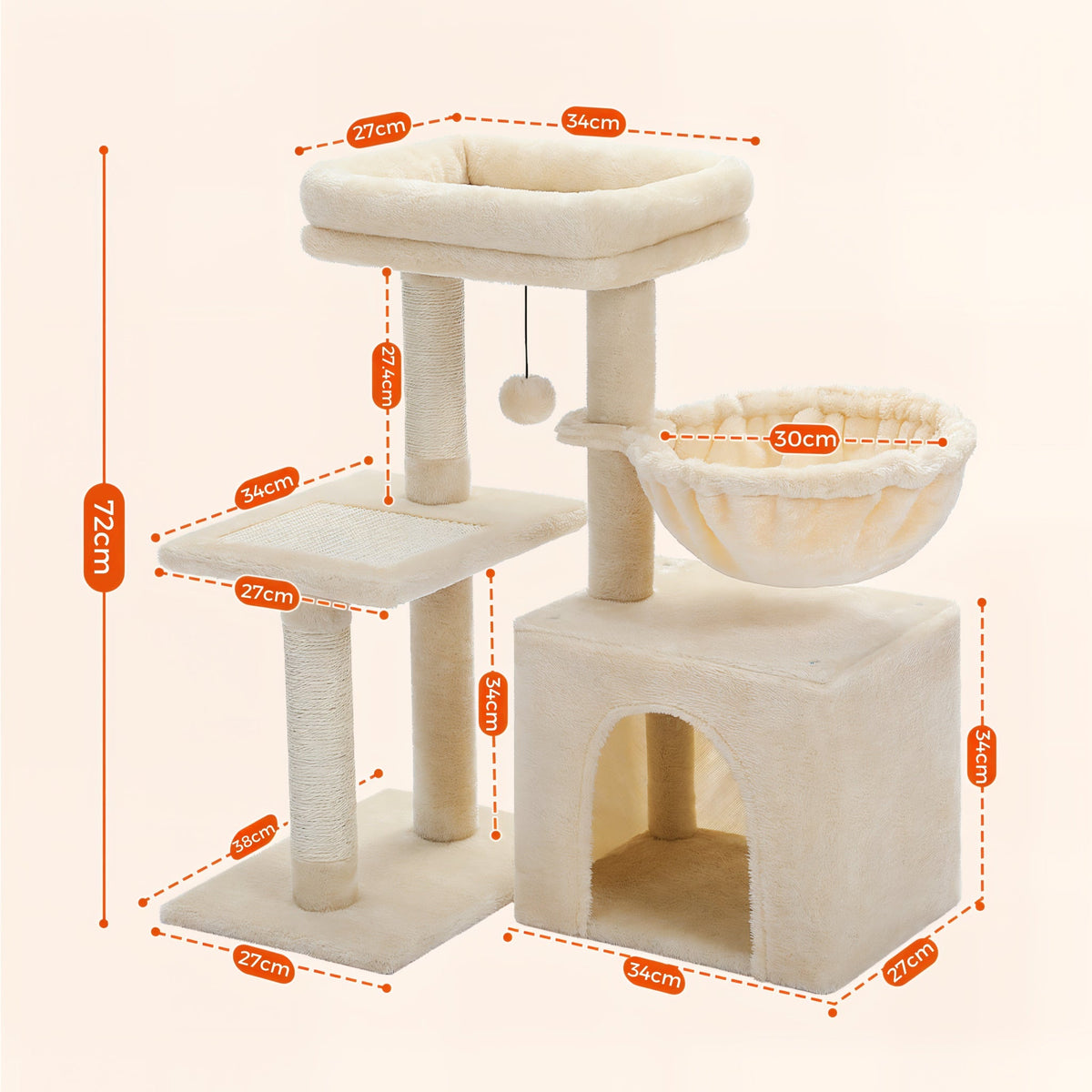 Arbre à chat petite taille beige