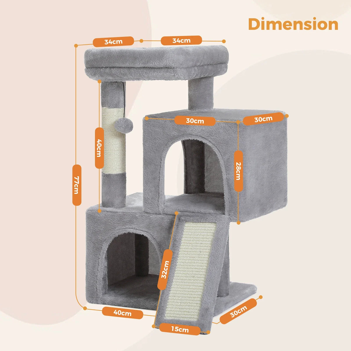 Arbre à chat - double niche & perchoir