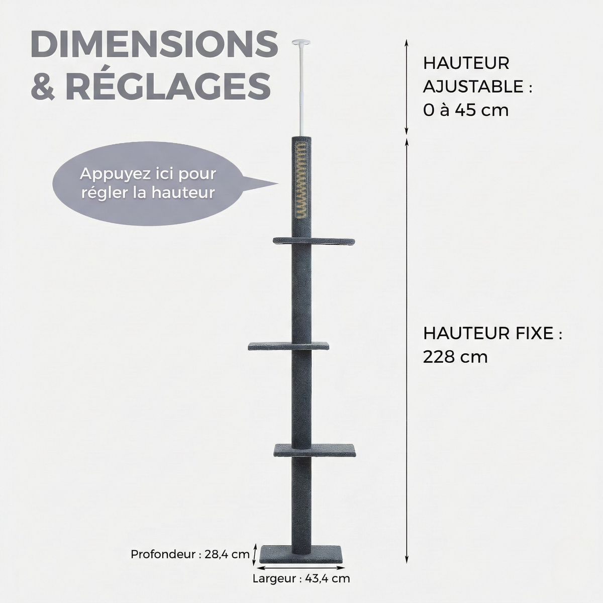 Arbre à chat - 3 platformes