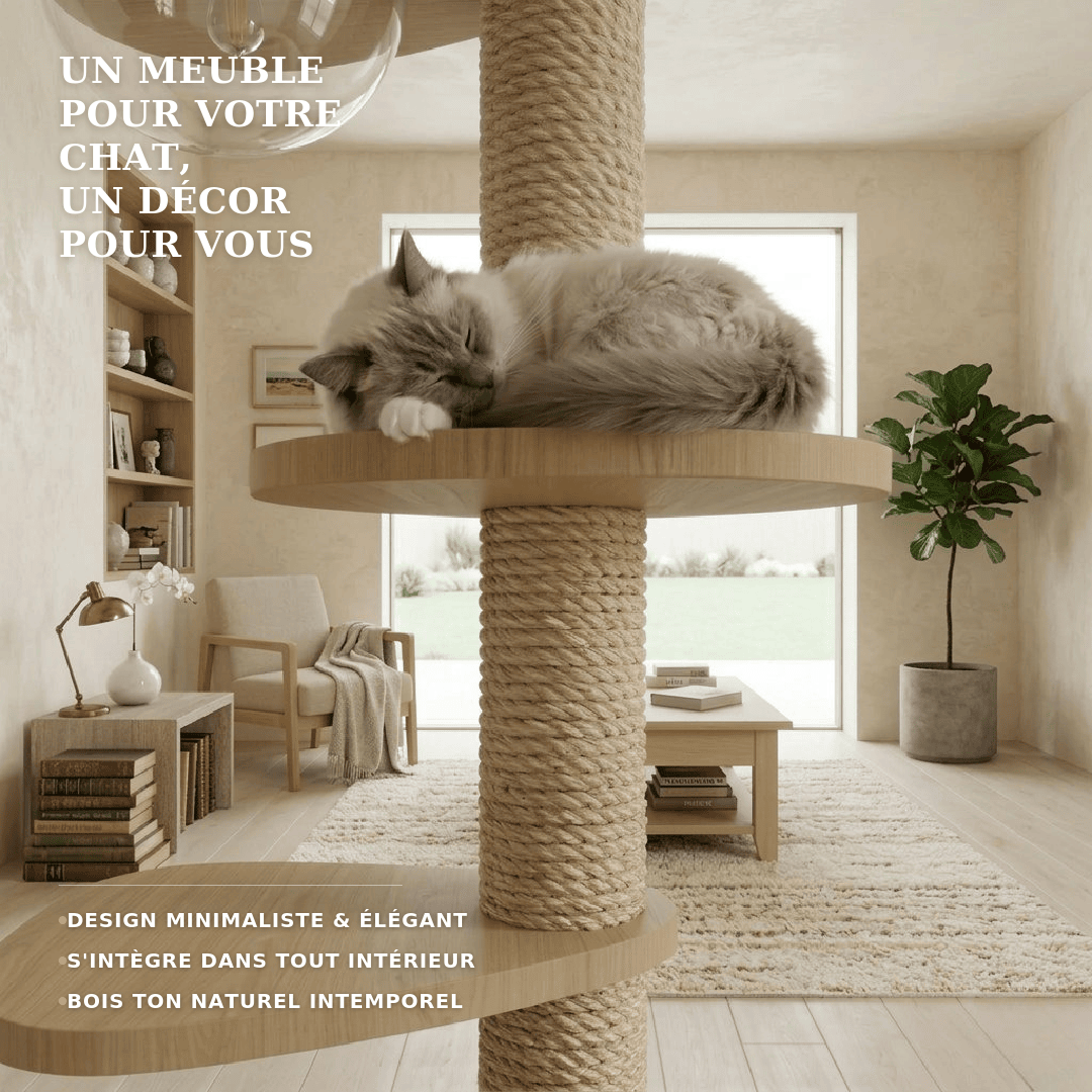 Arbre à chat en bois XXL - réglable