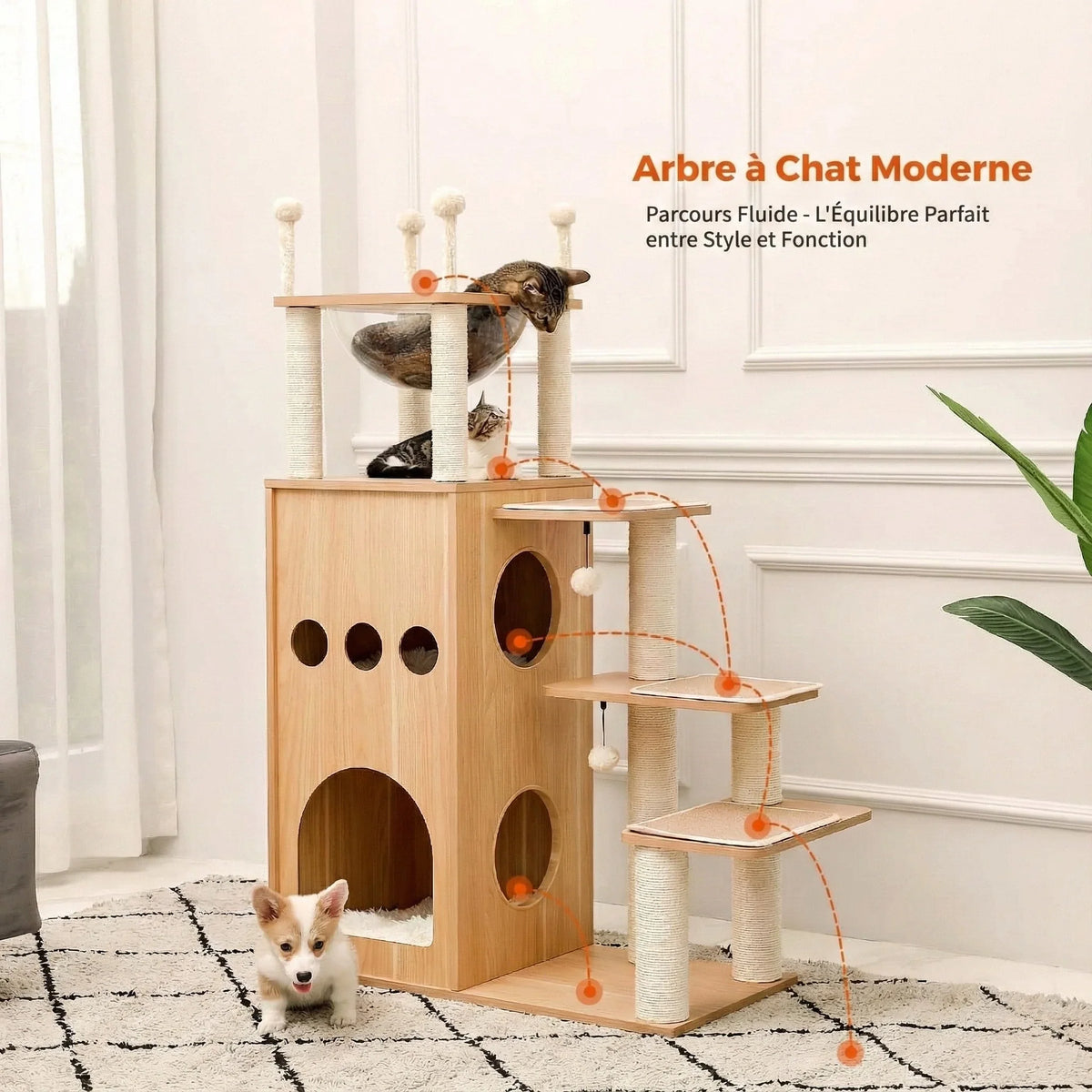 Arbre à chat - style forteresse