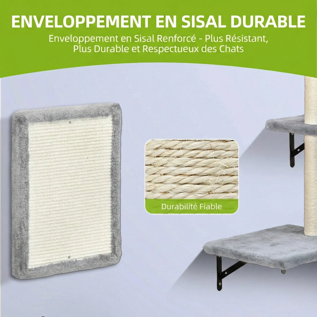 Arbre à chat - parcours mural pour chat 8 Pièces